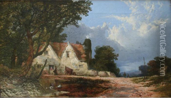 The Old Country Home Oil Painting - William E. Jones