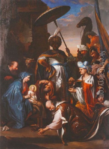 The Adoration Of The Magi Oil Painting - Jacob Andries Beschey