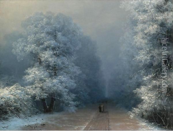 Winter Landscape Oil Painting - Ivan Konstantinovich Aivazovsky