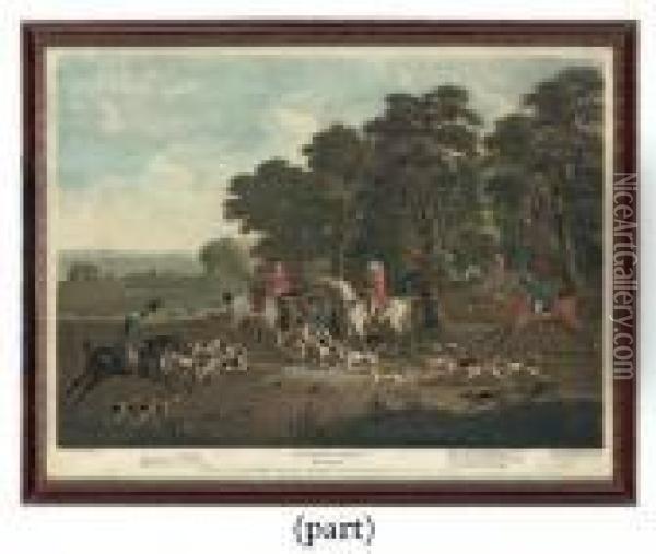 Foxhunting: Brushing Into Cover; The Chase; At Fault; And Thedeath Oil Painting - John Neagle