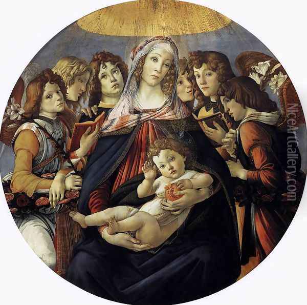 Madonna of the Pomegranate (Madonna della Melagrana) Oil Painting - Sandro Botticelli