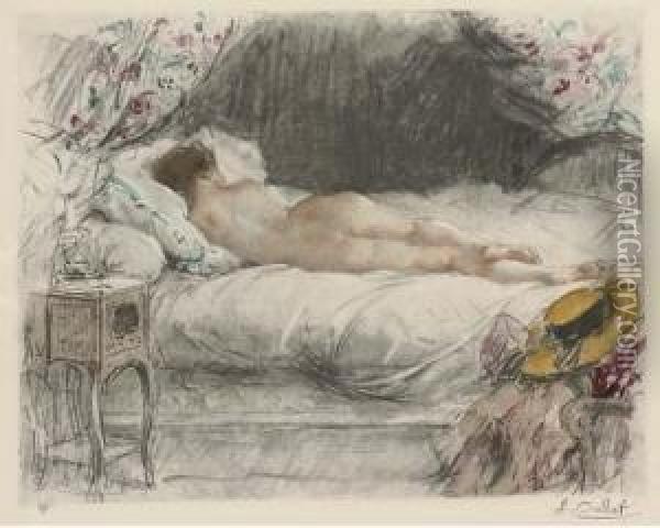 A Pair Of Sleeping Nudes Oil Painting - Antoine Calbet