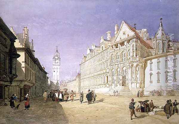 The Hotel de Ville, Ghent Oil Painting - John Sell Cotman