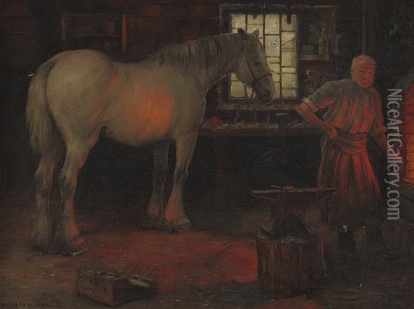 The Blacksmith Oil Painting - William Barr