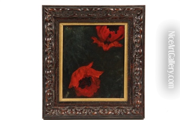 Poppies Oil Painting - Jacobus Van Looy