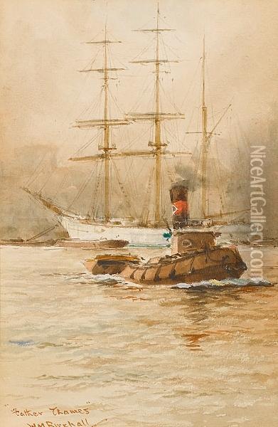 Father Thames; The Wanderers Return Oil Painting - William Minshall Birchall