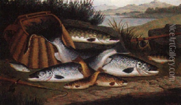 The Day's Catch Oil Painting - A. Roland Knight