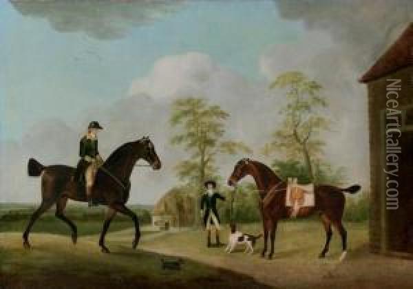 A Master Of Foxhounds Oil Painting - J. Francis Sartorius