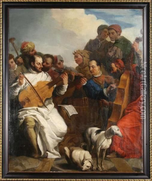 Musicerande Sallskap Oil Painting - Paolo Veronese (Caliari)