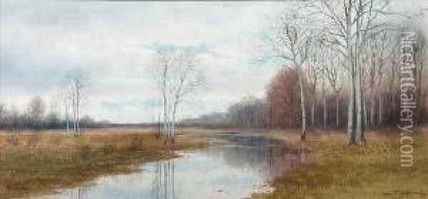 Marsh Landscape Oil Painting - George Howell Gay
