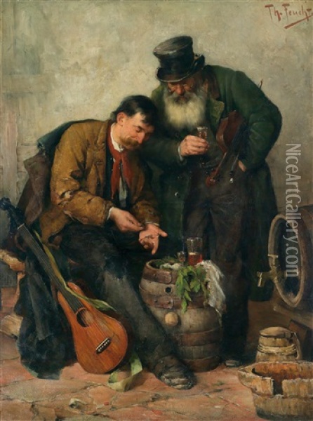 The Street Musicians Oil Painting - Theodor Feucht