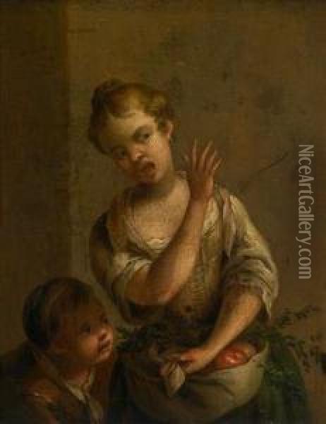 Zweiheitere Kinderszenen Oil Painting - Joseph Conrad Seekatz