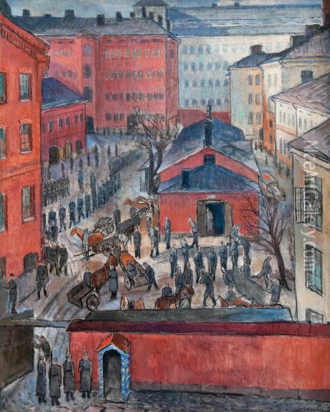 Mobilization Oil Painting - Alvar Cawen