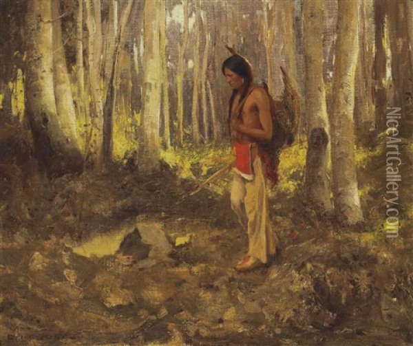 Lone Hunter Oil Painting - Eanger Irving Couse