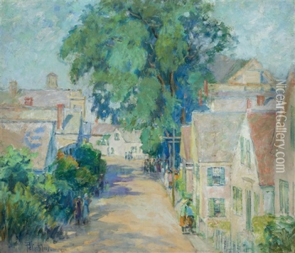 Afternoon In Town (probably Provincetown) Oil Painting - Pauline Palmer