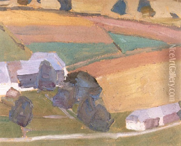 Landschaftsstudie Oil Painting - Egon Schiele