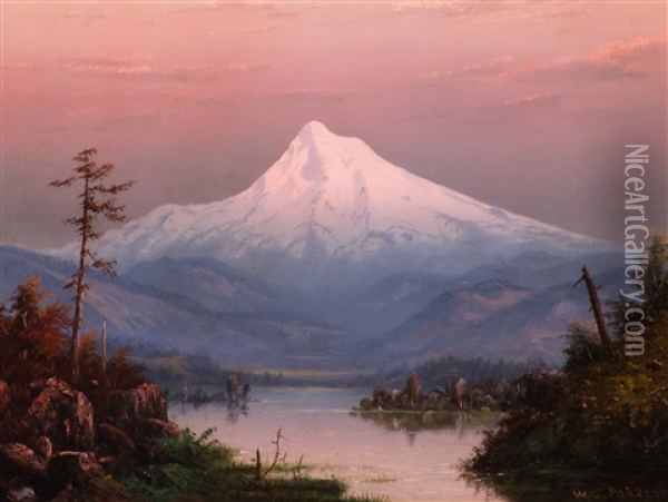 Mt. Hood, Sunset Oil Painting - William Samuel Parrott