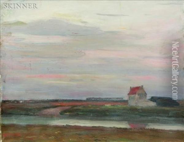 Salt Marsh And House Oil Painting - Robert Henry Logan