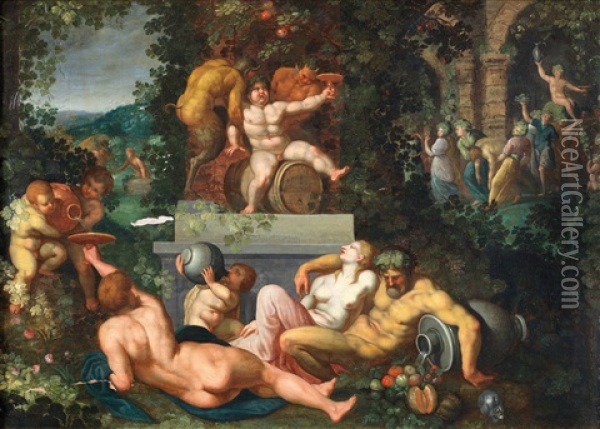 Le Jeunesse De Bacchus Oil Painting - Pieter Casteels the Younger