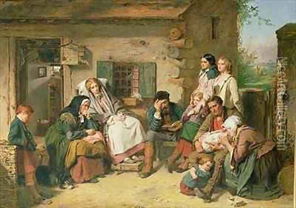 Scottish Settlers in North America Oil Painting - Thomas Faed