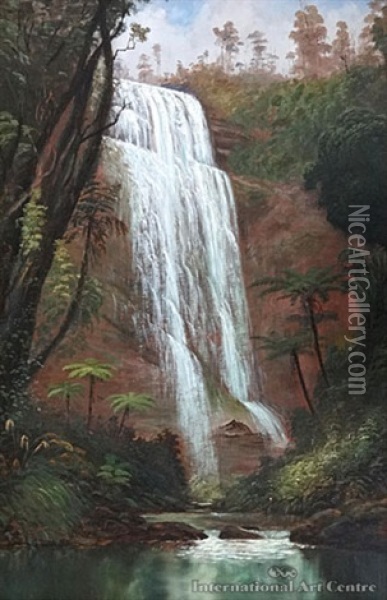 Whangarei Falls Oil Painting - Charles Blomfield