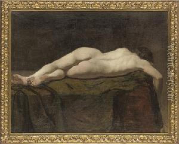 Reclining Nude Oil Painting - August Jernberg