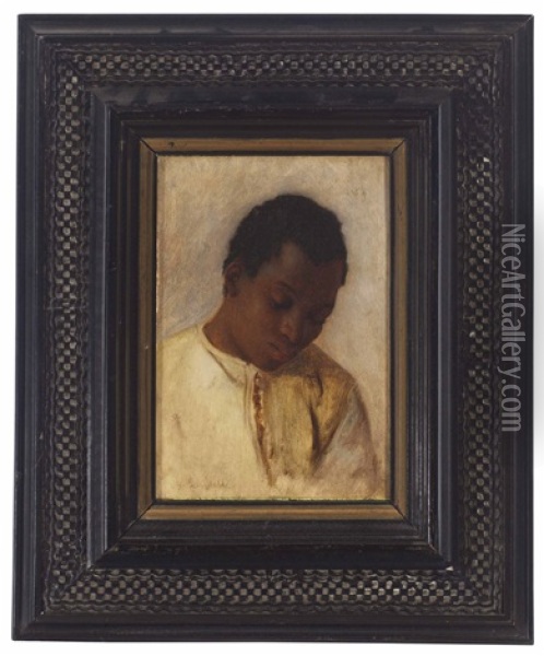 A Young Moroccan Boy Oil Painting - Charles Zacharie Landelle
