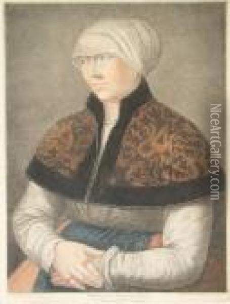 Portrait Of Holbein's Wife Oil Painting - Francesco Bartolozzi
