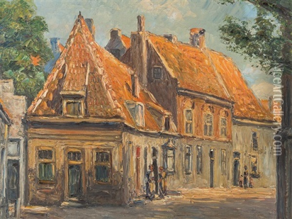 Street View Noordwijk Oil Painting - Leopold Klein von Diepold