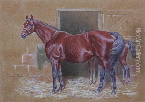 Ornament, Sister Toormonde And Dam Of Sceptre Oil Painting - Alfred Bright