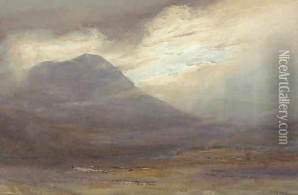 View of the mountains between Garve and Acnasheen, Rosshire Oil Painting - David West
