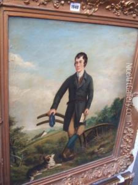 Portrait Of Robert Burns Oil Painting - D.I. Pennicuick
