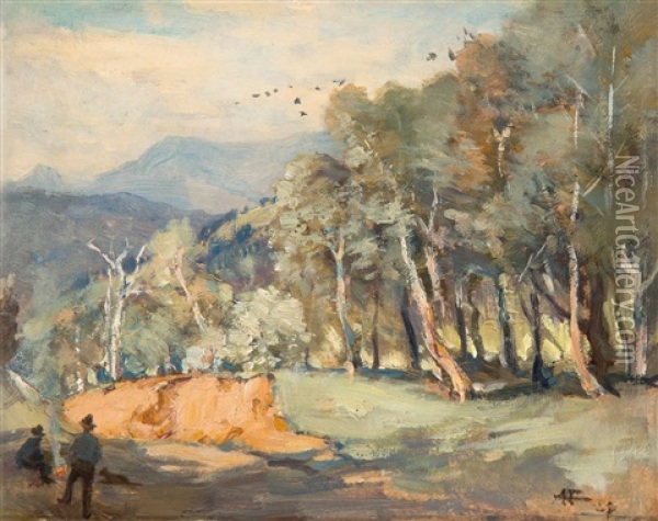 A Mountain Road Oil Painting - Albert Henry Fullwood