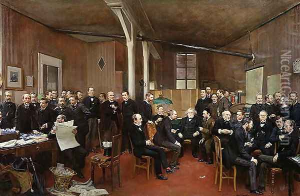 Le Journal des Debats, 1889 Oil Painting - Jean-Georges Beraud