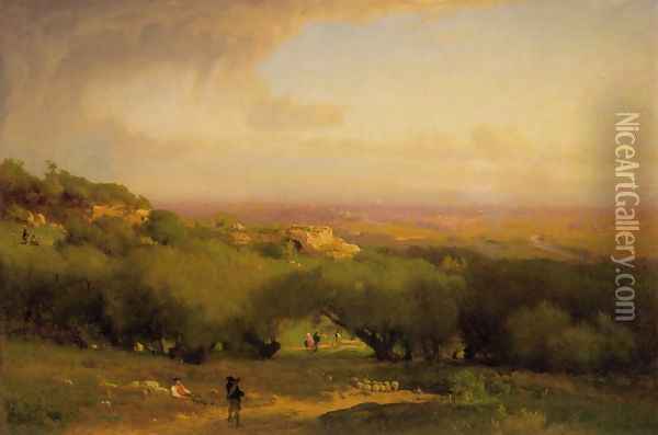 The Alban Hills Oil Painting - George Inness