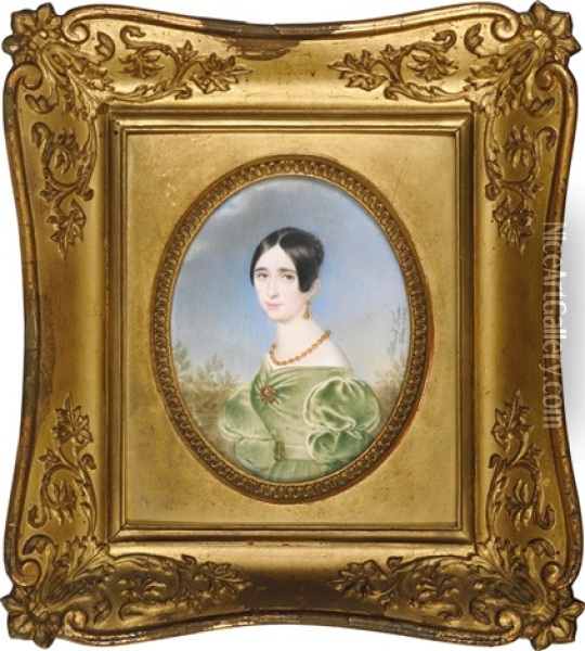 Portraits Der Baroness Und Des Baron Von Wurtzler Oil Painting - Albert Theer