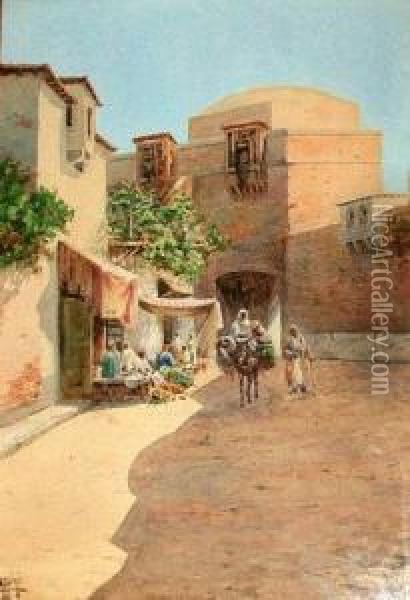 North African Street Scenes Oil Painting - Vittorio Rappini