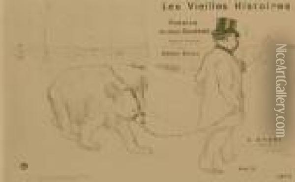 Les Vieilles Histoires, Couverture-frontispiece Oil Painting - Henri De Toulouse-Lautrec