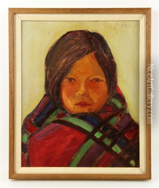 Native American Girl Oil Painting - Carl Moon