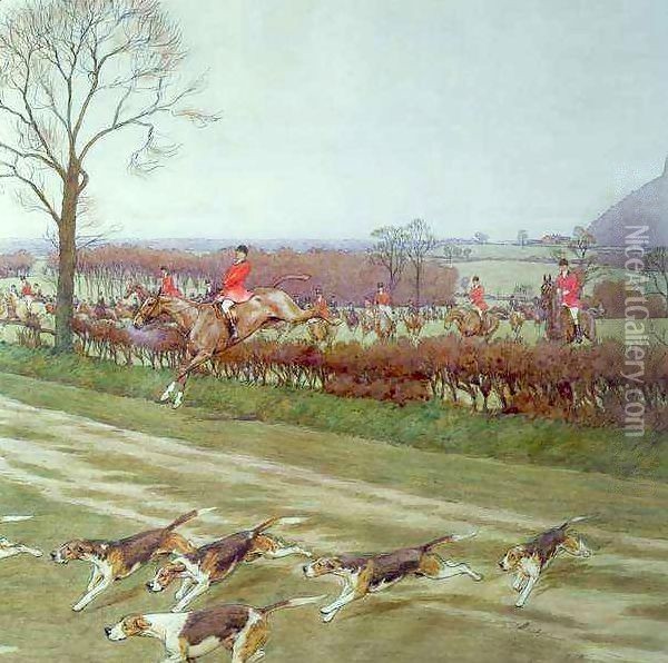 The Cheshire - away from Tattenhall Oil Painting - Cecil Charles Aldin