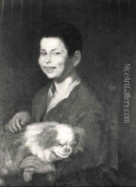 L'enfant Au Chien Oil Painting - Bartolome Esteban Murillo