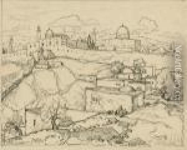 Jerusalem. 1935 Oil Painting - Konstantin Ivanovich Gorbatov