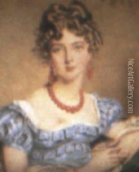 Mrs Thomas Burch Western, Later Lady Western Oil Painting - Alfred Edward Chalon