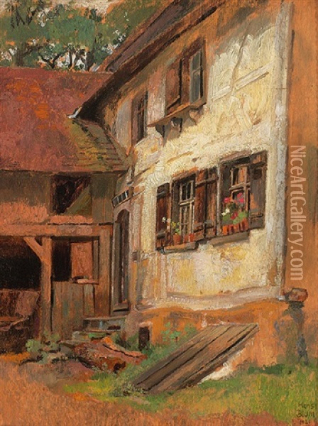 Haus Am Bodensee In Bodman Oil Painting - Hans Blum