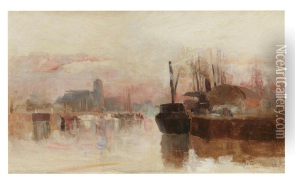 Study For The City's Toil Oil Painting - Frederick McCubbin