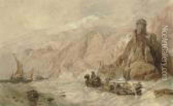 Citara, Gulf Of Salerno Oil Painting - William Clarkson Stanfield