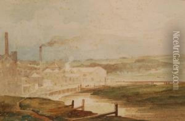 Industrial Landscape Oil Painting - Alfred William Rich