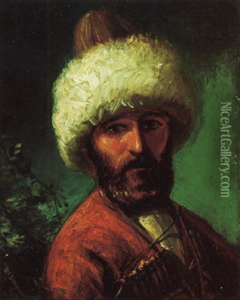 A Circassian Man Oil Painting - William Simpson