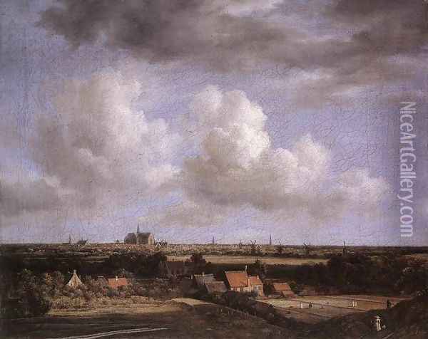 Landscape with a View of Haarlem 1670-75 Oil Painting - Jacob Van Ruisdael