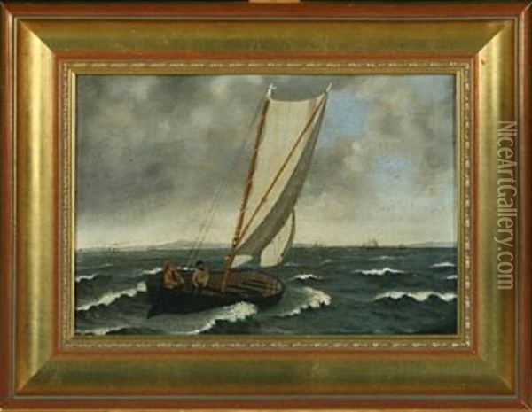 Seascape With Sailing Ships Oil Painting - Fritz Westphal